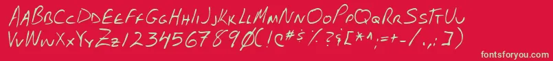 フォントLehn102 – 赤い背景に緑の文字