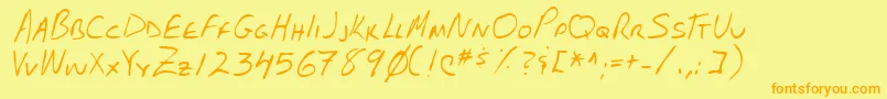 Lehn102-Schriftart – Orangefarbene Schriften auf gelbem Hintergrund