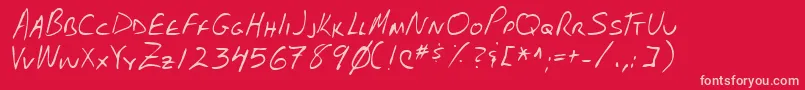Lehn102 Font – Pink Fonts on Red Background