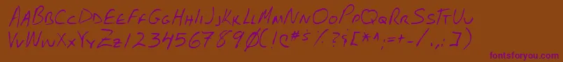 Lehn102 Font – Purple Fonts on Brown Background