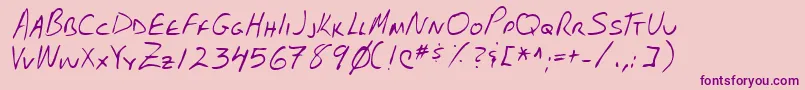 Lehn102 Font – Purple Fonts on Pink Background