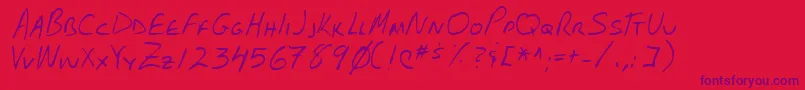 Lehn102 Font – Purple Fonts on Red Background