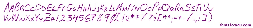 Lehn102-fontti – violetit fontit valkoisella taustalla