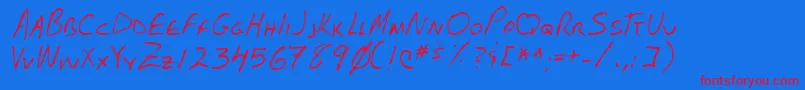 Lehn102 Font – Red Fonts on Blue Background