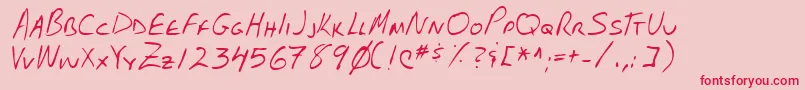 Lehn102-Schriftart – Rote Schriften auf rosa Hintergrund