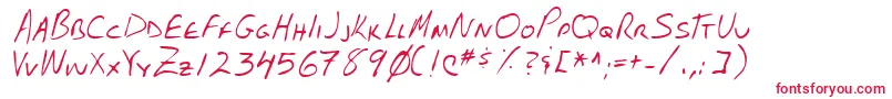 フォントLehn102 – 白い背景に赤い文字