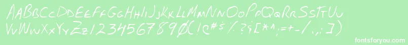 フォントLehn102 – 緑の背景に白い文字
