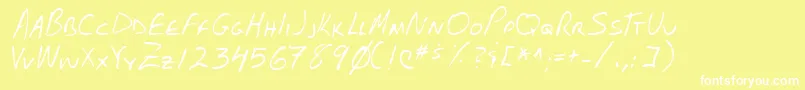 Lehn102-fontti – valkoiset fontit keltaisella taustalla