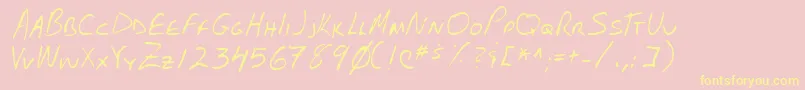 Lehn102-Schriftart – Gelbe Schriften auf rosa Hintergrund