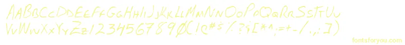 Lehn102-Schriftart – Gelbe Schriften auf weißem Hintergrund