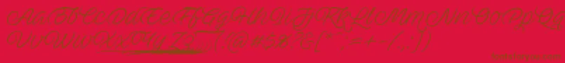 AveutanPersonalUse Font – Brown Fonts on Red Background