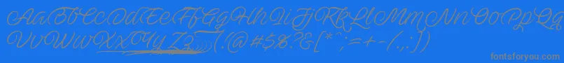 AveutanPersonalUse-Schriftart – Graue Schriften auf blauem Hintergrund