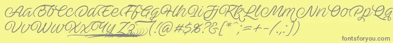 AveutanPersonalUse Font – Gray Fonts on Yellow Background