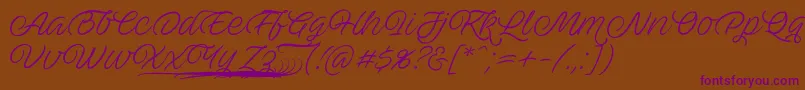 AveutanPersonalUse-Schriftart – Violette Schriften auf braunem Hintergrund