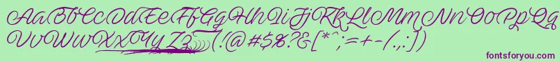 AveutanPersonalUse Font – Purple Fonts on Green Background