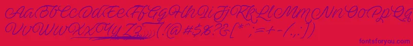 AveutanPersonalUse Font – Purple Fonts on Red Background
