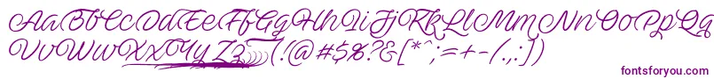 Czcionka AveutanPersonalUse – fioletowe czcionki