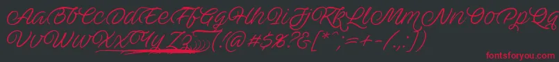 AveutanPersonalUse Font – Red Fonts on Black Background