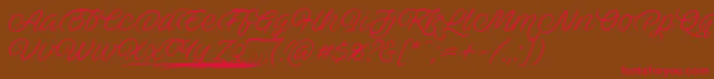 AveutanPersonalUse Font – Red Fonts on Brown Background