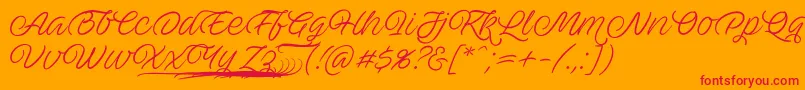AveutanPersonalUse Font – Red Fonts on Orange Background