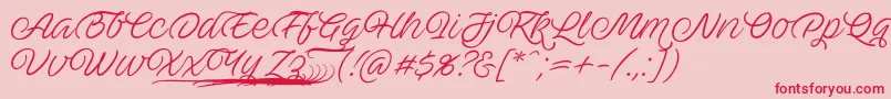 AveutanPersonalUse Font – Red Fonts on Pink Background