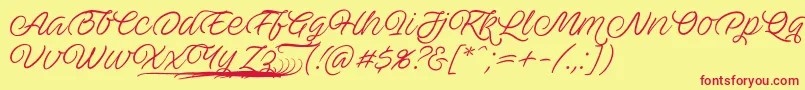 AveutanPersonalUse Font – Red Fonts on Yellow Background