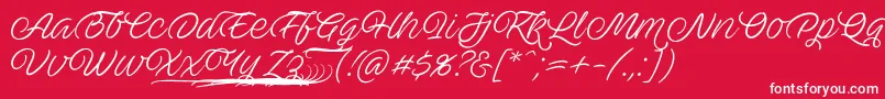 フォントAveutanPersonalUse – 赤い背景に白い文字