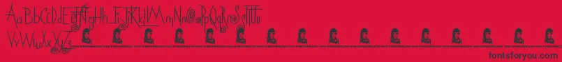 Squicky Font – Black Fonts on Red Background