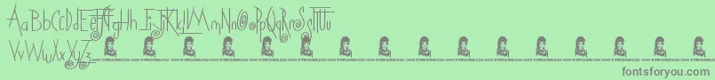 Squicky Font – Gray Fonts on Green Background