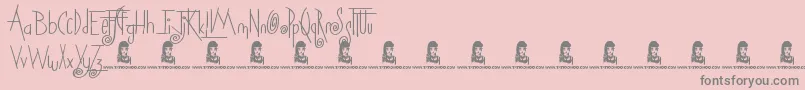 Squicky Font – Gray Fonts on Pink Background