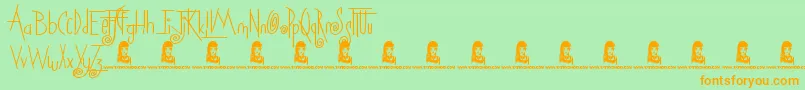 Squicky Font – Orange Fonts on Green Background
