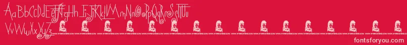 Squicky Font – Pink Fonts on Red Background