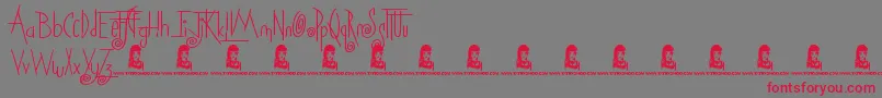 Squicky Font – Red Fonts on Gray Background