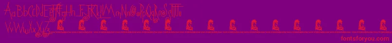 Squicky Font – Red Fonts on Purple Background