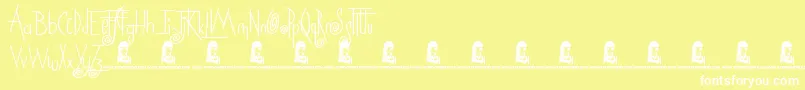 フォントSquicky – 黄色い背景に白い文字