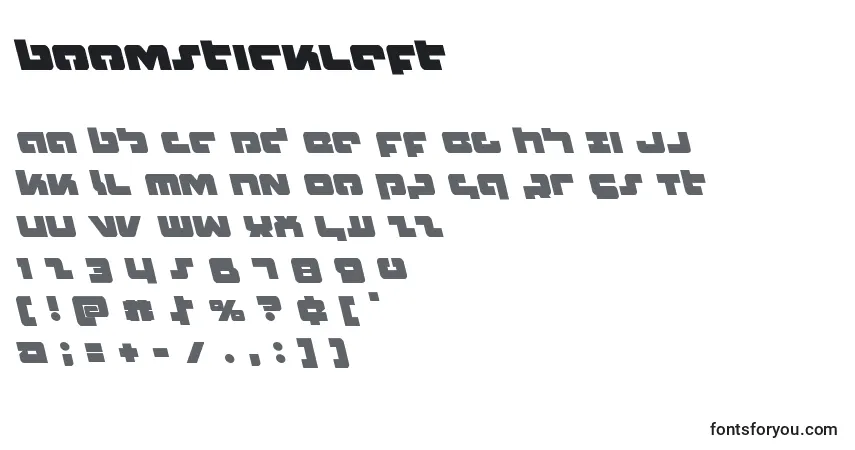 A fonte Boomstickleft – alfabeto, números, caracteres especiais