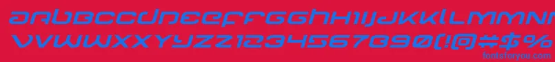 Шрифт Gunrunnerexpandital – синие шрифты на красном фоне