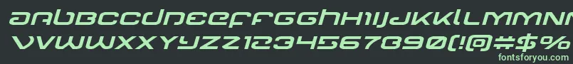 Gunrunnerexpandital Font – Green Fonts on Black Background