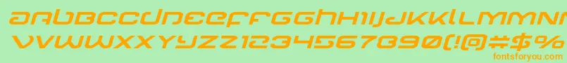 Gunrunnerexpandital Font – Orange Fonts on Green Background