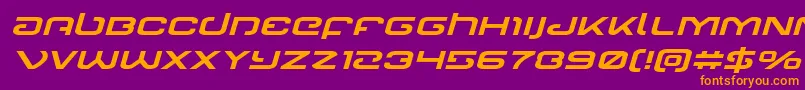 Gunrunnerexpandital Font – Orange Fonts on Purple Background