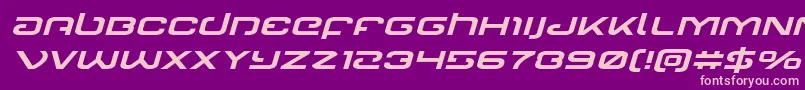 Gunrunnerexpandital Font – Pink Fonts on Purple Background