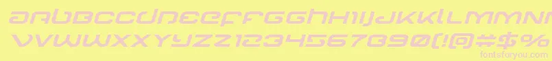 Gunrunnerexpandital-fontti – vaaleanpunaiset fontit keltaisella taustalla