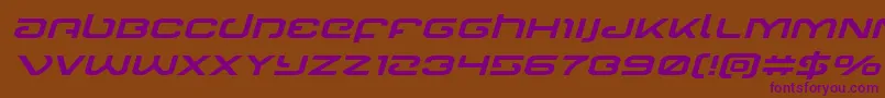 Gunrunnerexpandital Font – Purple Fonts on Brown Background