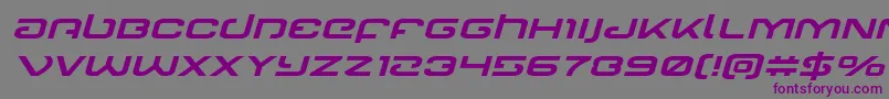 フォントGunrunnerexpandital – 紫色のフォント、灰色の背景
