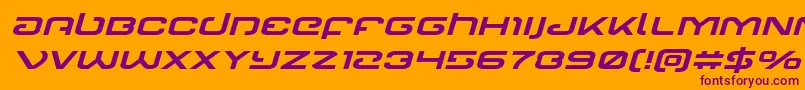 Gunrunnerexpandital Font – Purple Fonts on Orange Background