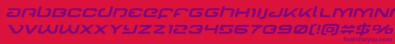 Gunrunnerexpandital Font – Purple Fonts on Red Background