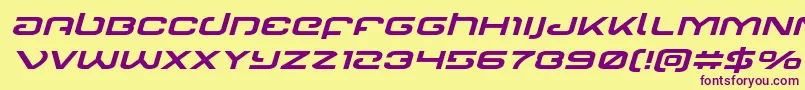 Gunrunnerexpandital Font – Purple Fonts on Yellow Background