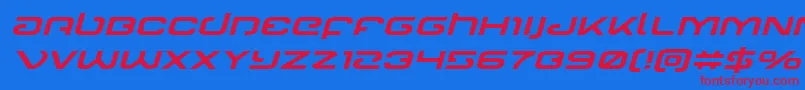 Gunrunnerexpandital Font – Red Fonts on Blue Background