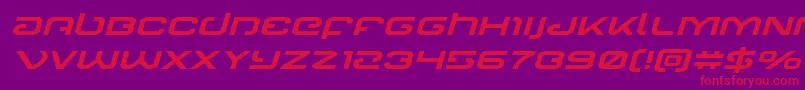 Gunrunnerexpandital-Schriftart – Rote Schriften auf violettem Hintergrund