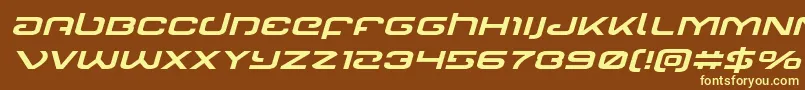 Gunrunnerexpandital Font – Yellow Fonts on Brown Background